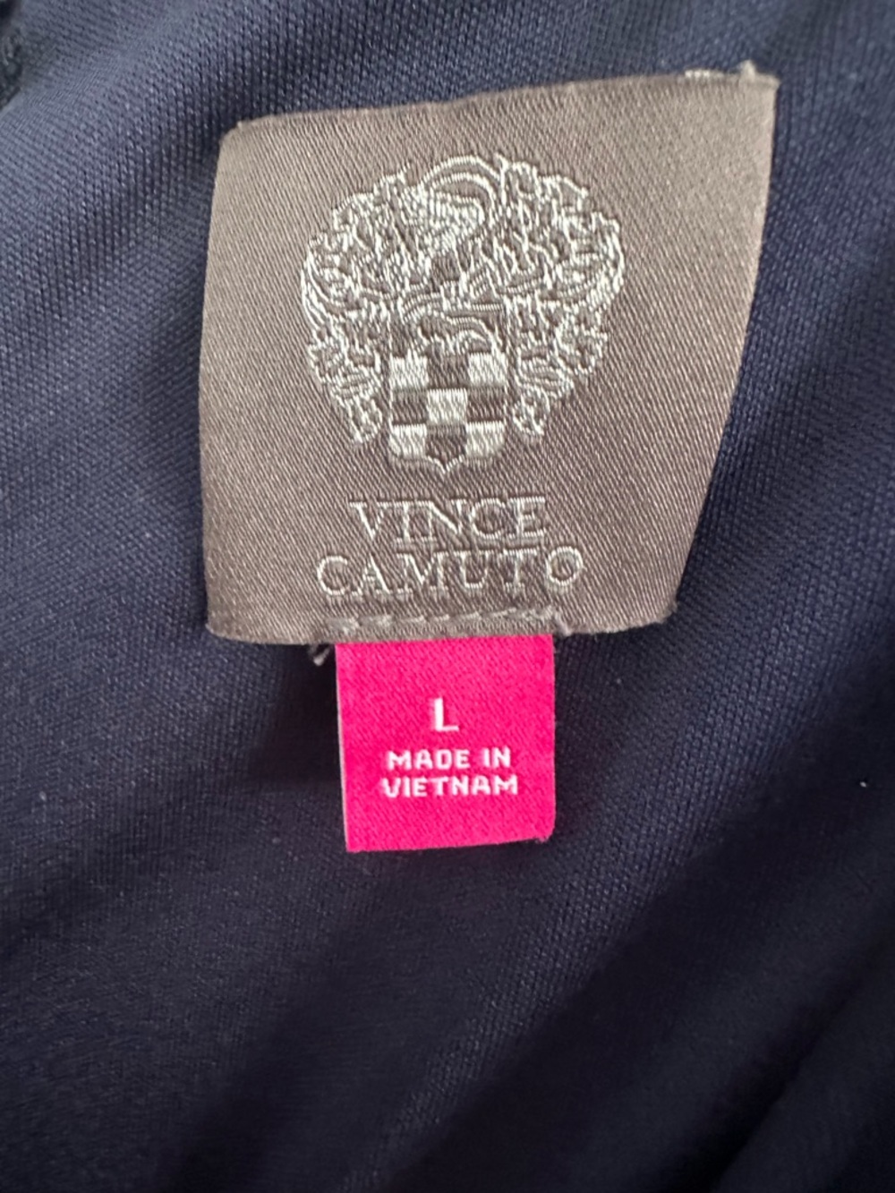 Vince Camuto Navy Sleeveless Jumpsuit Cowl Neck Elastic Waist Wide Leg Pants L - Picture 8 of 12
